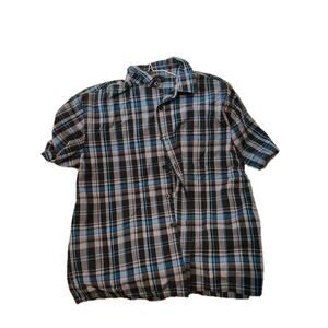 Yago Checkered Short Sleeve Button Down Shirt Mens XL